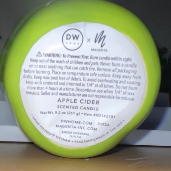 Rae Dunn DW Home & Magenta Apple Cider Figural Apple Candle Canister - Picture 6 of 11